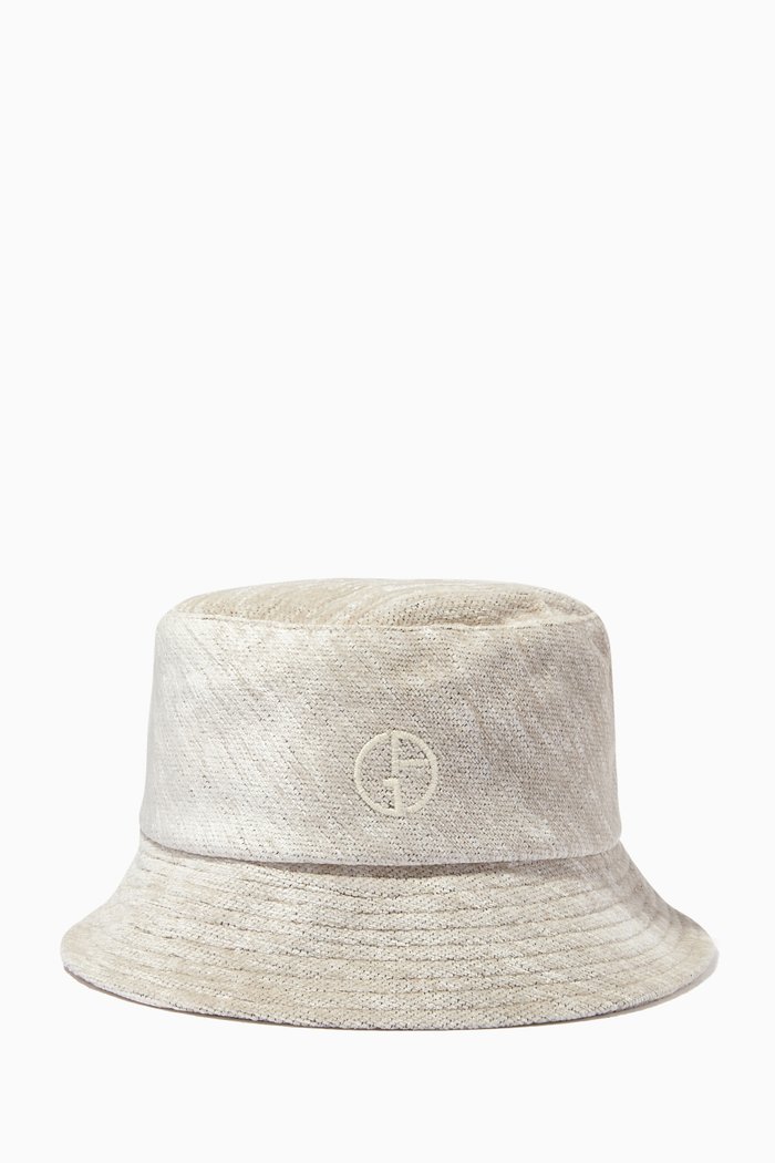 

GA Logo Bucket Hat in Woven Textile, White