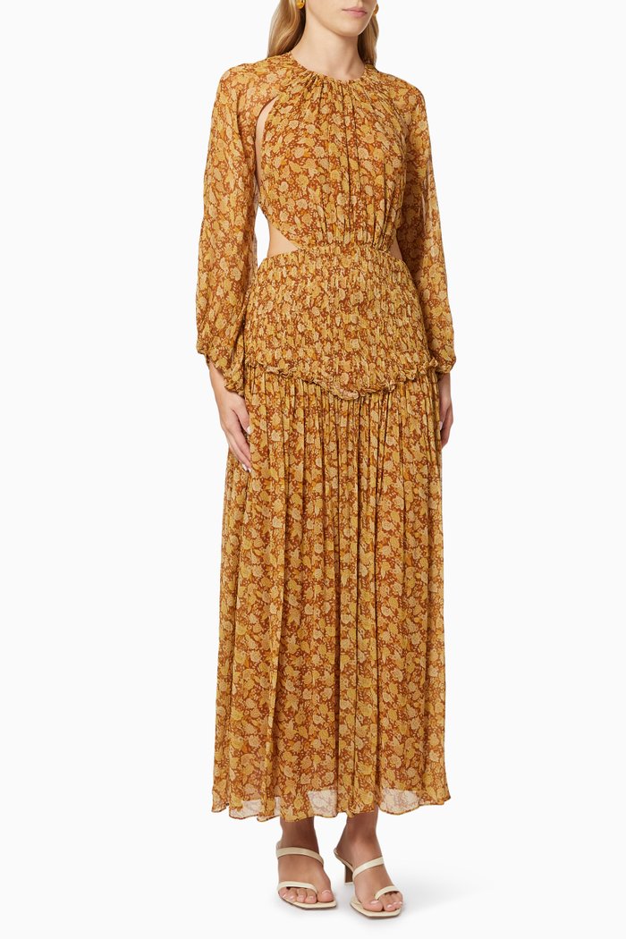 Sunset Maxi Dress in Chiffon, Orange
