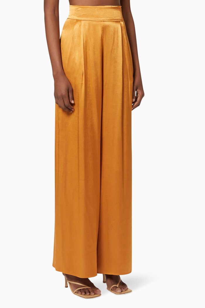 

Alma Tuxedo Trouser in Satin, Orange