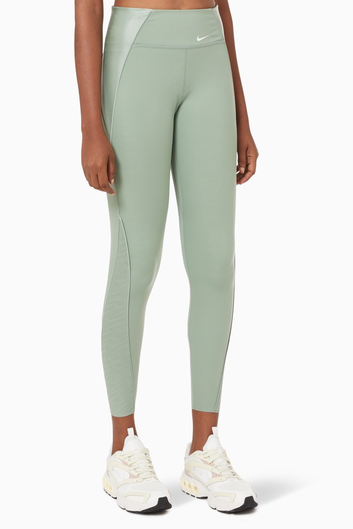 

One Luxe Icon Clash 7/8 High-rise Leggings in Stretch Nylon, Green