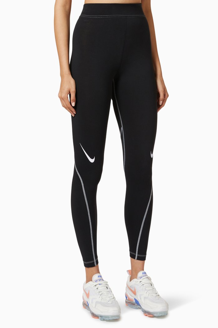 

Sportswear Swoosh Graphic High-Rise 7/8 Leggings in Jersey, Black