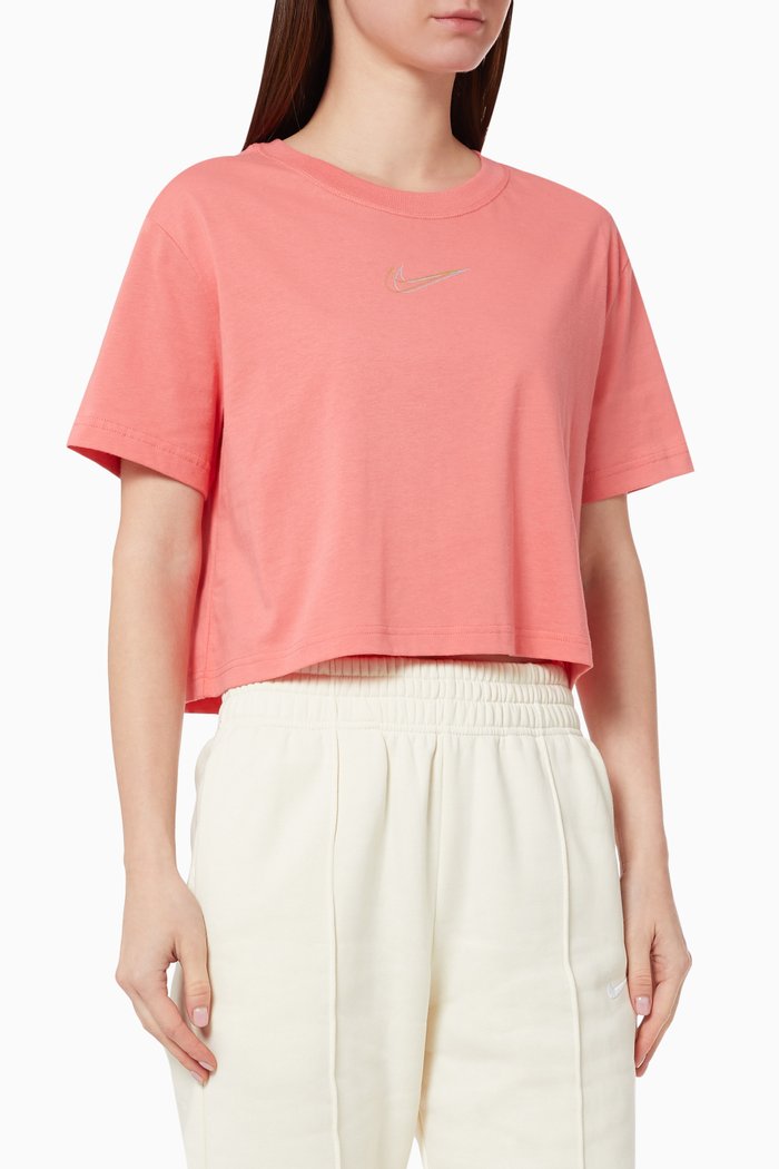 

Sportswear Cropped T-shirt in Jersey, Pink