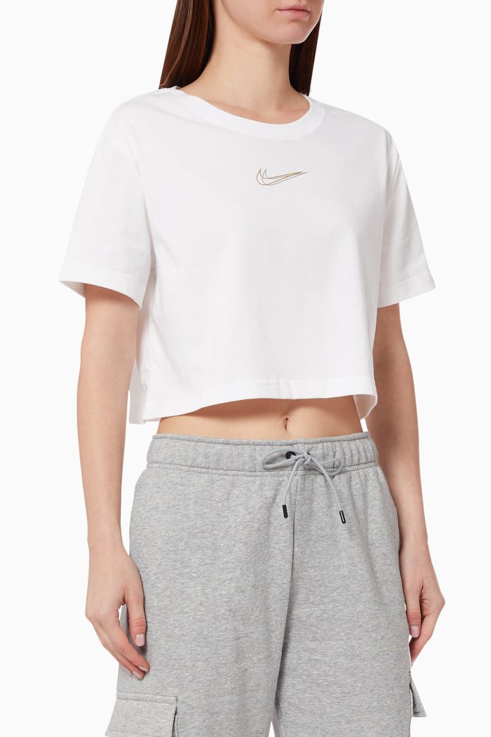 

Sportswear Cropped T-shirt in Jersey, White