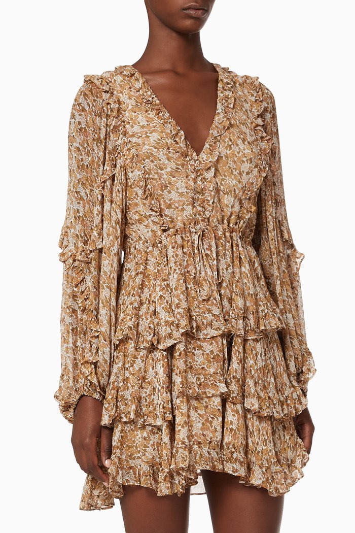 

Ambar Frill Mini Dress, Neutral