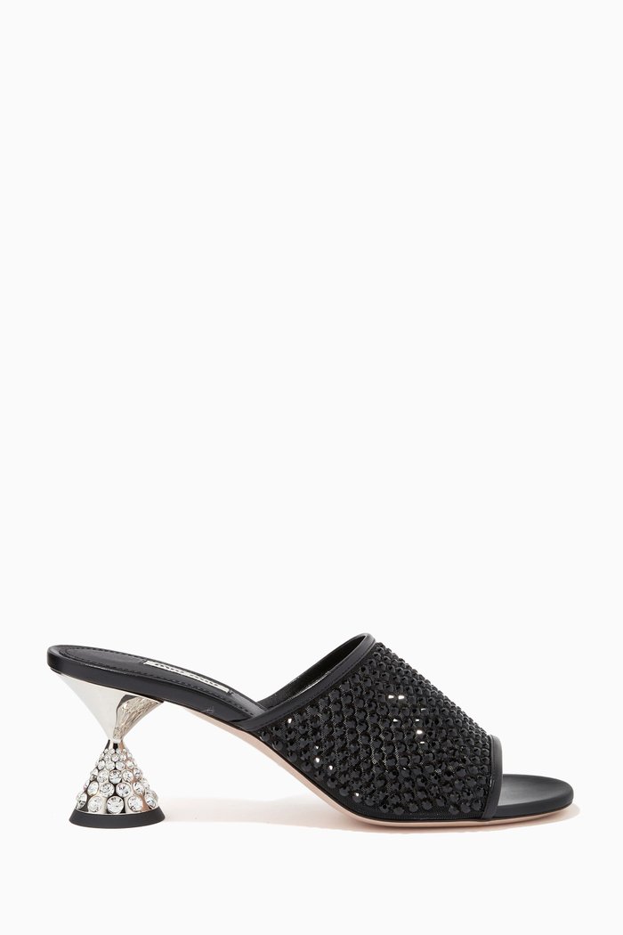 

Ciabatte Crystal Slip On Mules, Black