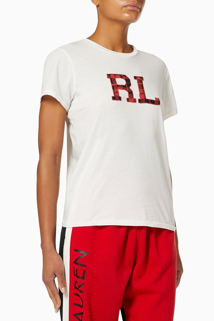 

Beaded Logo T-shirt in Cotton Jersey, White