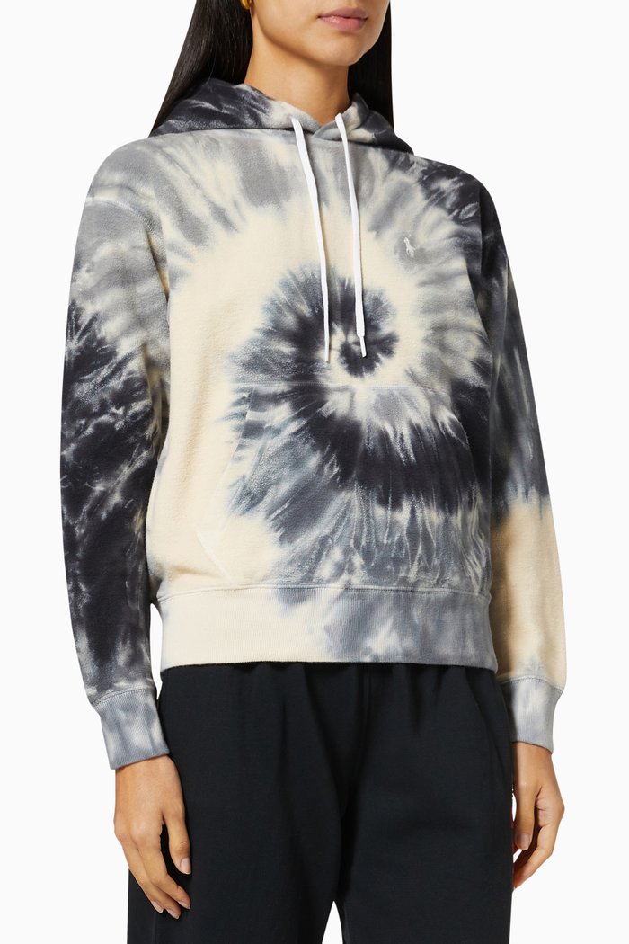 

Spiral Tie Dye Hoodie in French Terry, Multicolour