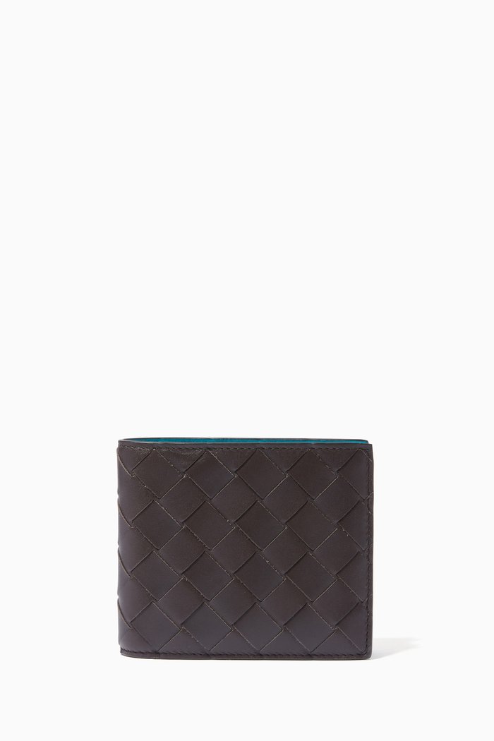 

Bi-fold Wallet in Intrecciato Calfskin, Brown