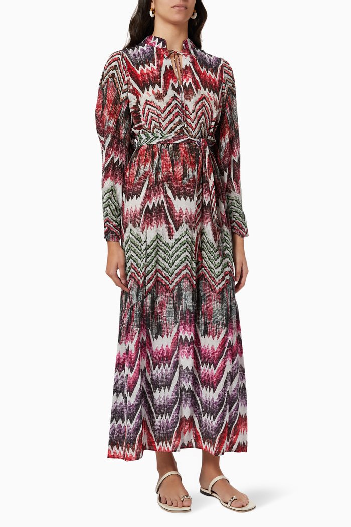 Beatrix Maxi Dress in Silk, Multicolour