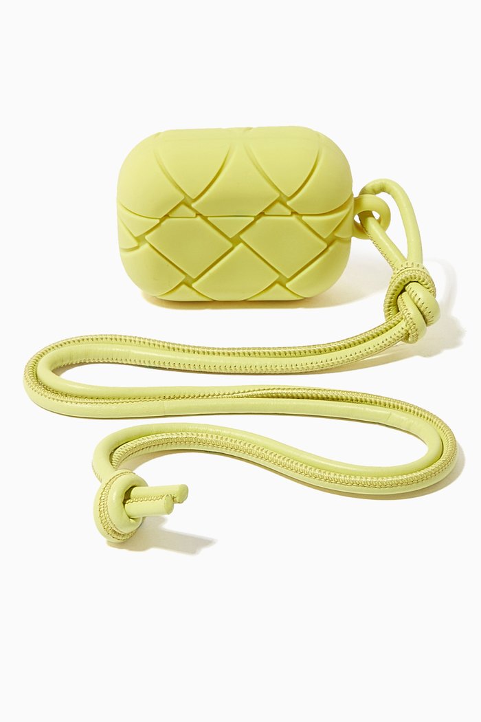 AirPods Pro Case in Intrecciato Rubber, Green