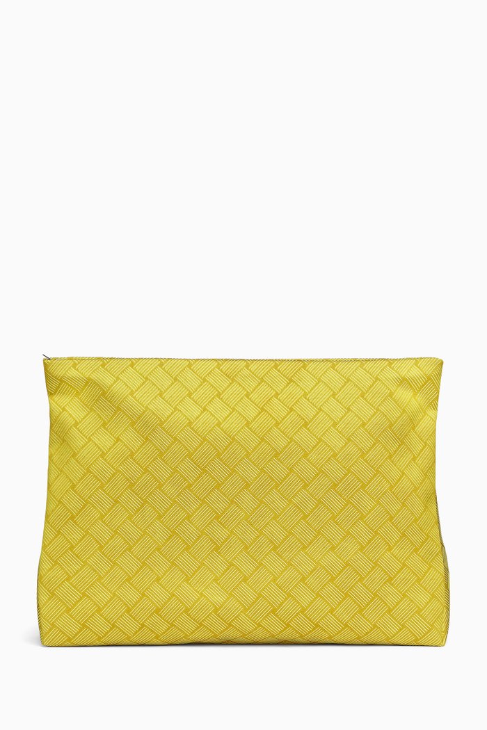

Large Wash Bag in Intrecciato Jacquard Recycled Nylon, Yellow