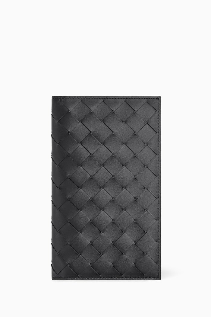 

Continental Wallet in Intrecciato Calfskin, Black