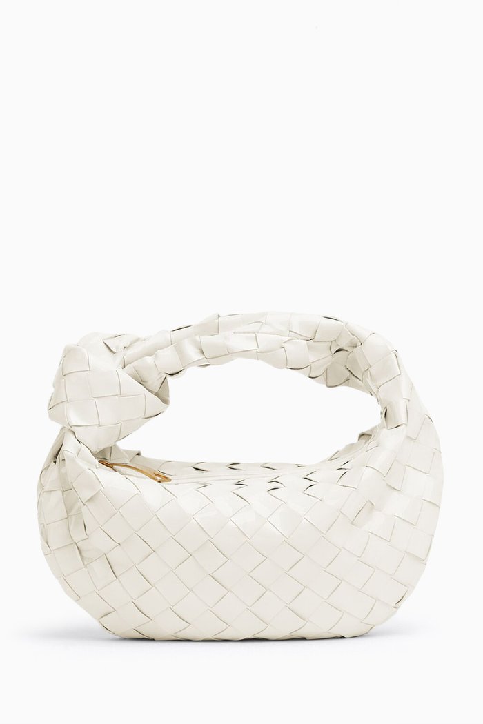 

Mini BV Jodie Bag in Intrecciato Patent Nappa, White