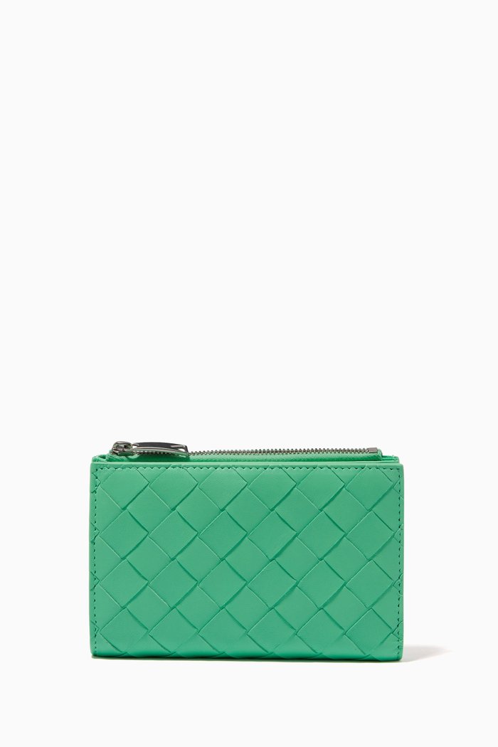 

Mini Wallet in Intrecciato Nappa, Green