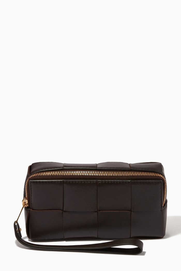 

Phone Pouch in Intrecciato Nappa, Brown