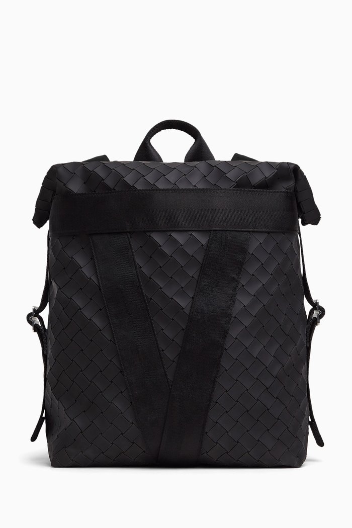 

Buffer Backpack in Intrecciato Rubber, Black