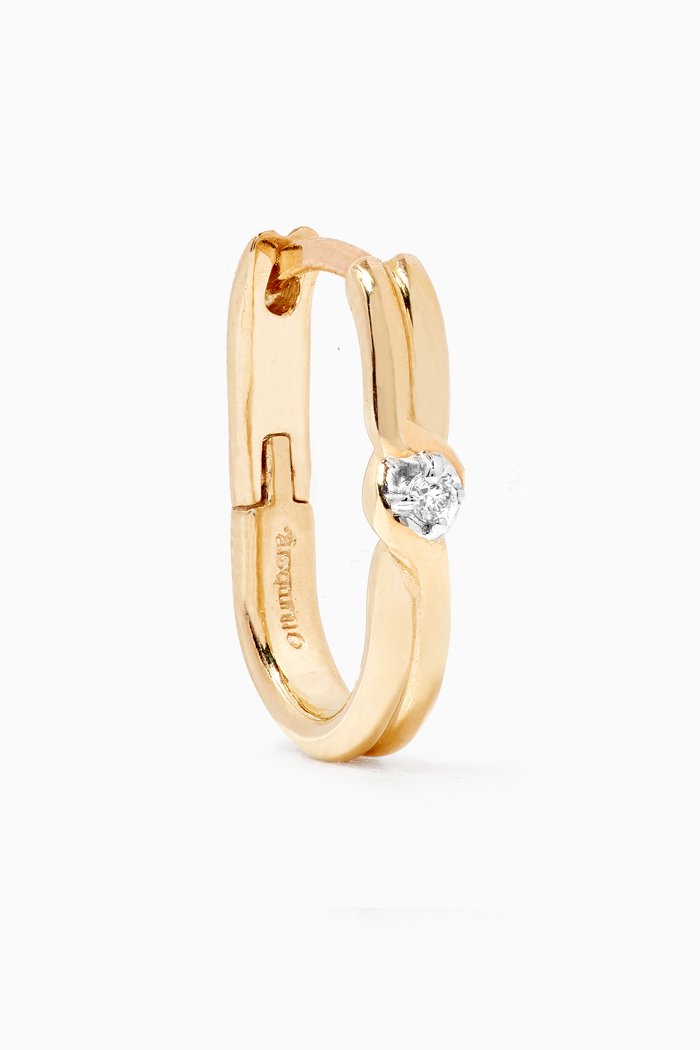 

Nested Diamond Single Huggie in 9kt Yellow Gold