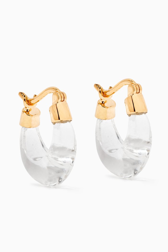Mini Graduated Quartz Hoops in Yellow Gold Vermeil