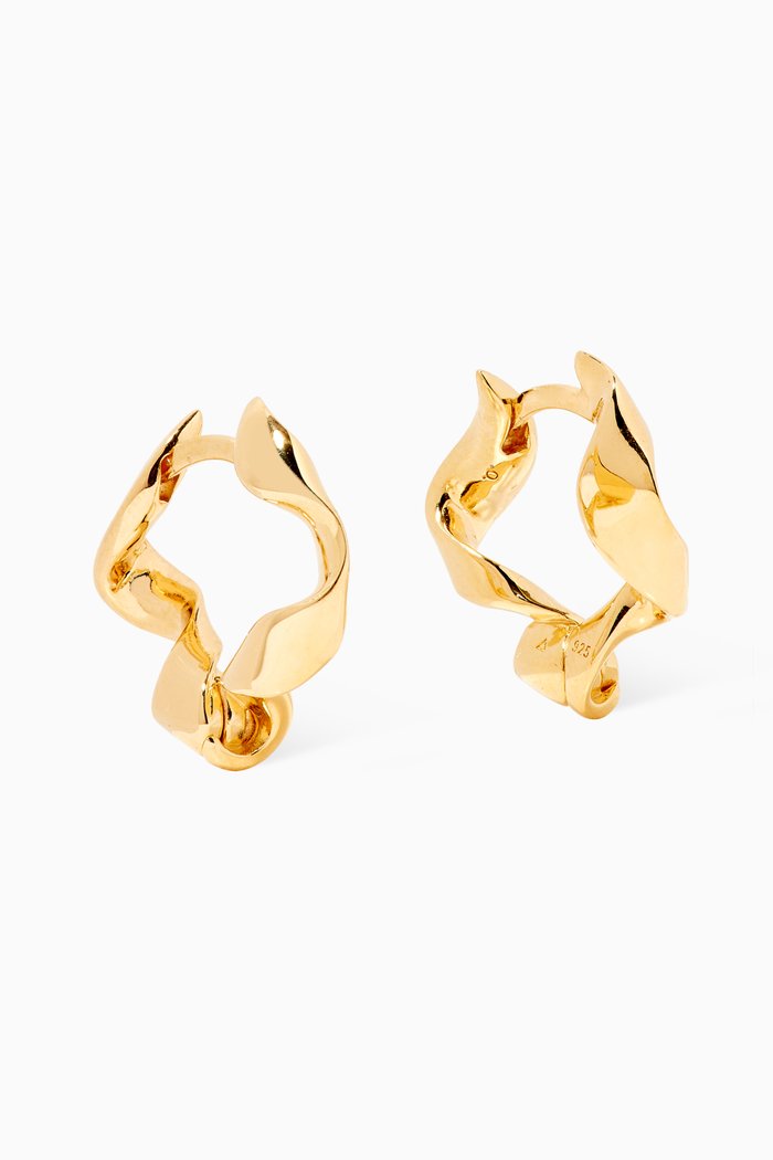 Small Ribbon Hoops in Yellow Gold Vermeil