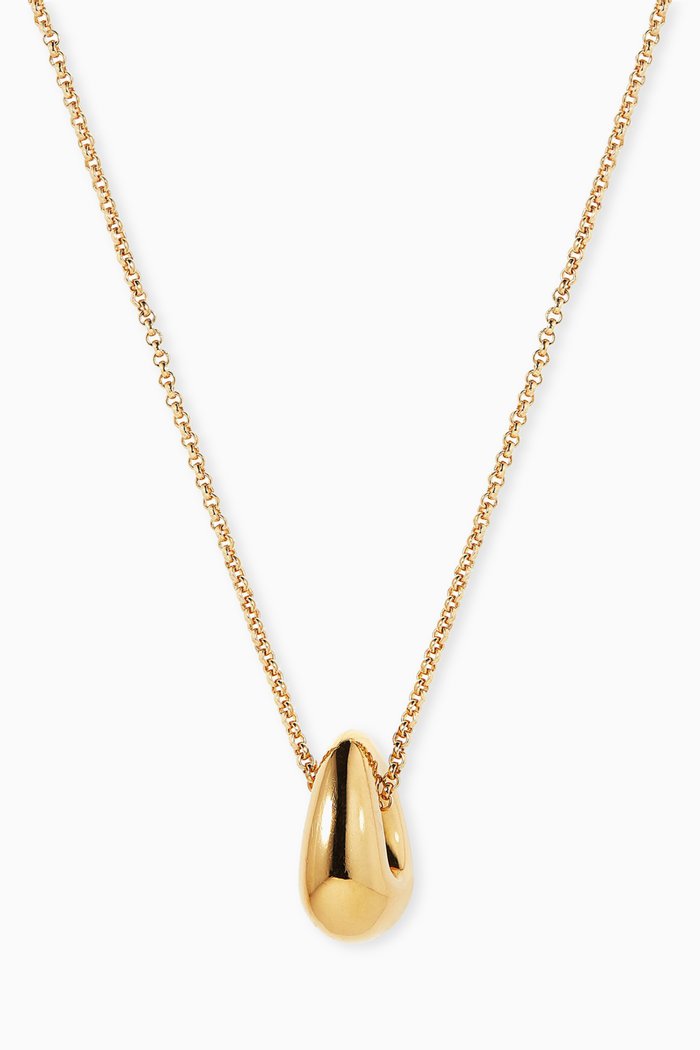 Gold Drop Necklace in Yellow Gold Vermeil