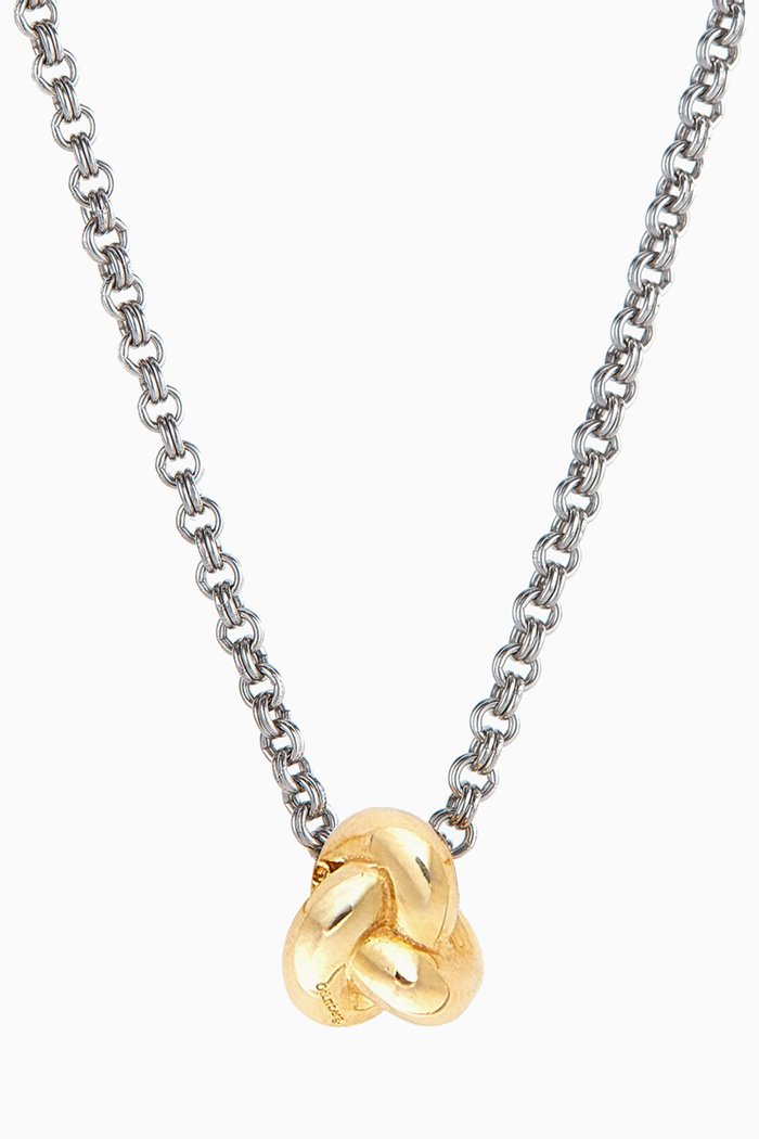 

Mixed Metal Knot Necklace in Yellow Gold Vermeil & Sterling Silver
