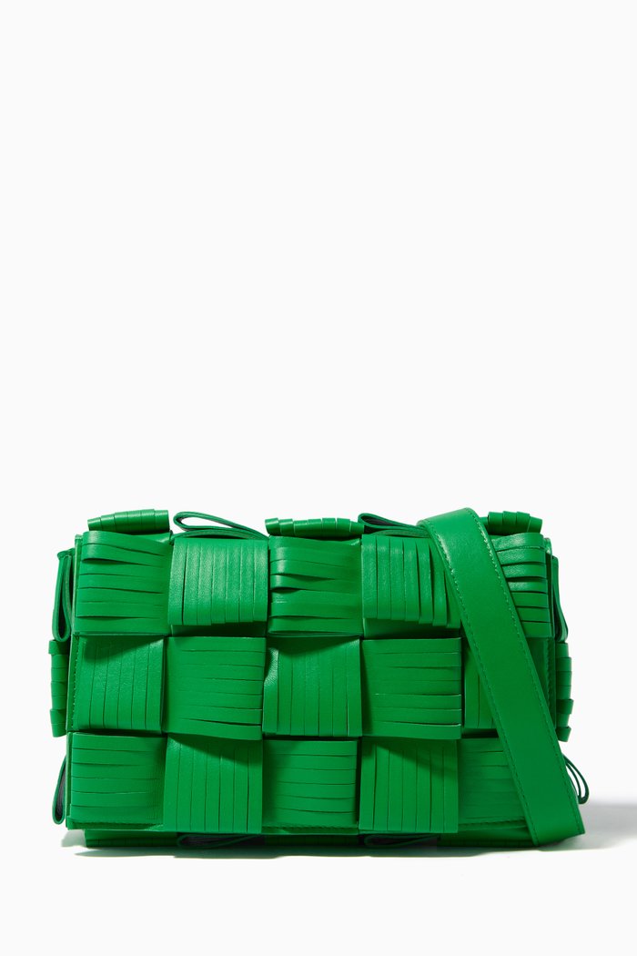 

Cassette Bag in Fringed Nappa, Green