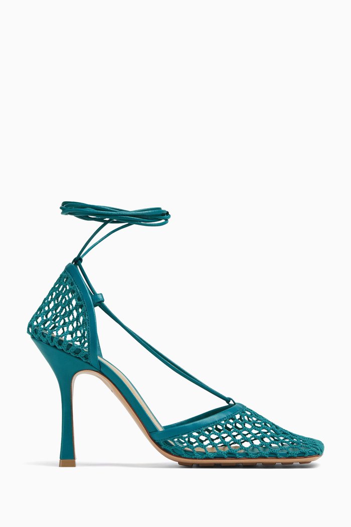 

Stretch Sandals in Mesh & Nappa, Blue