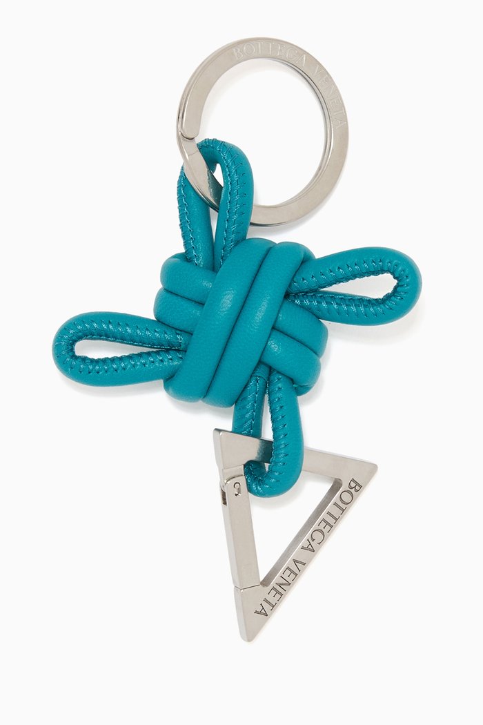 

Knotted Key Ring in Nappa, Blue
