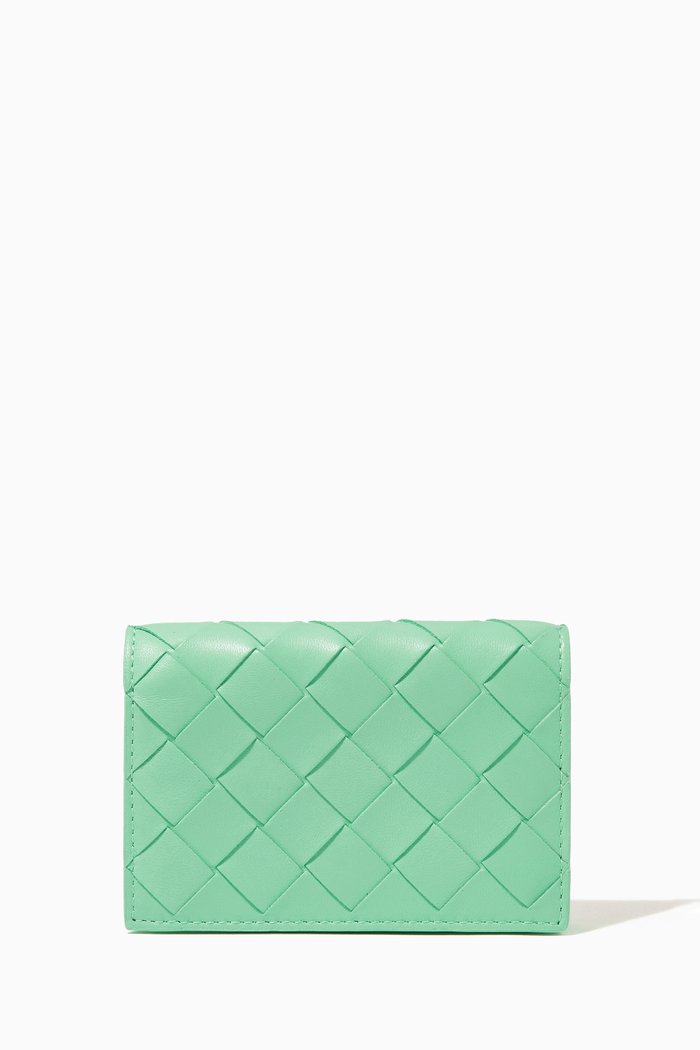 

Card Case in Intrecciato Nappa, Green