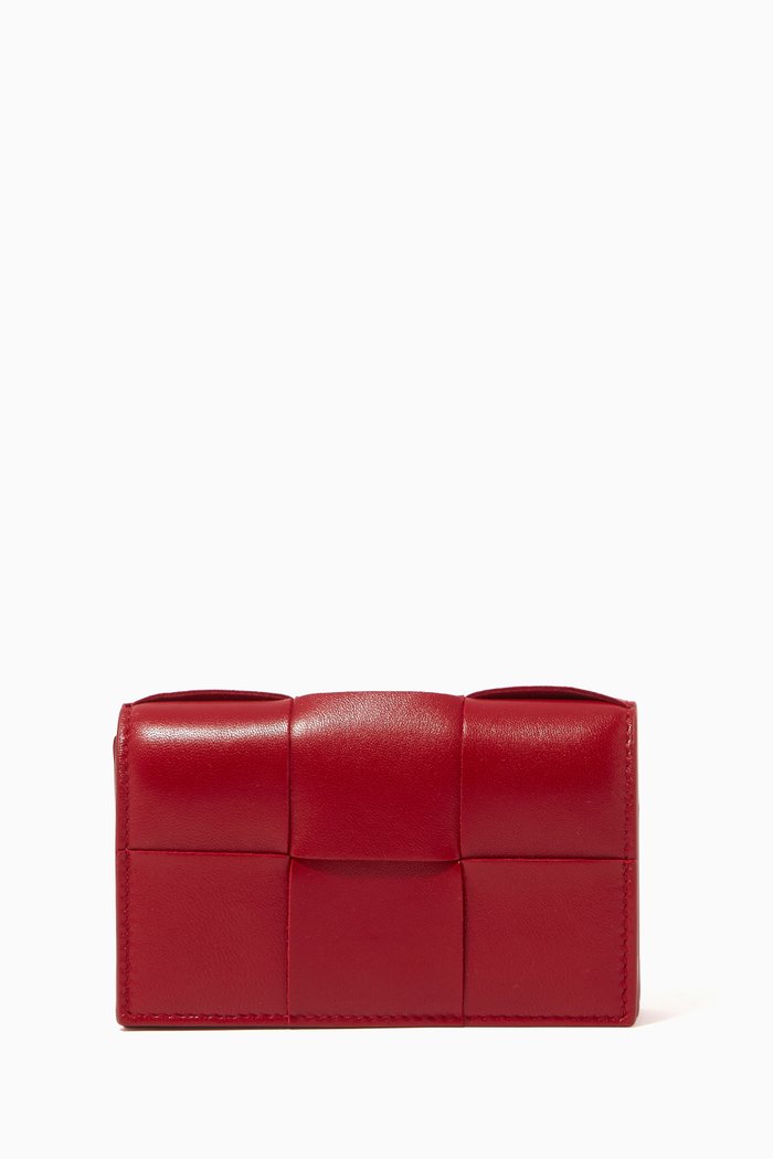 

Card Case in Intrecciato Nappa, Red