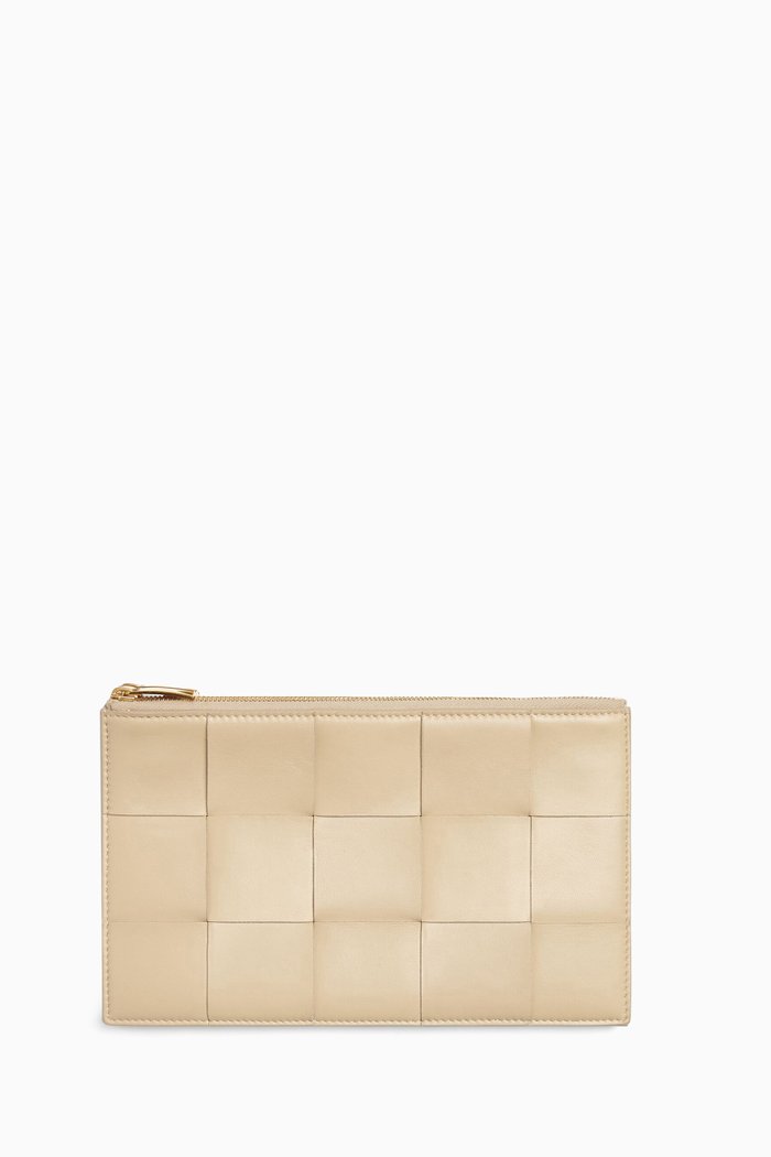 

Trio Pouch in Intrecciato Nappa, Neutral