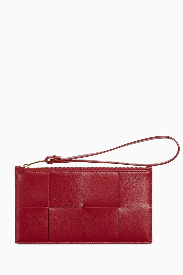

Pouch Case in Intrecciato Nappa, Red