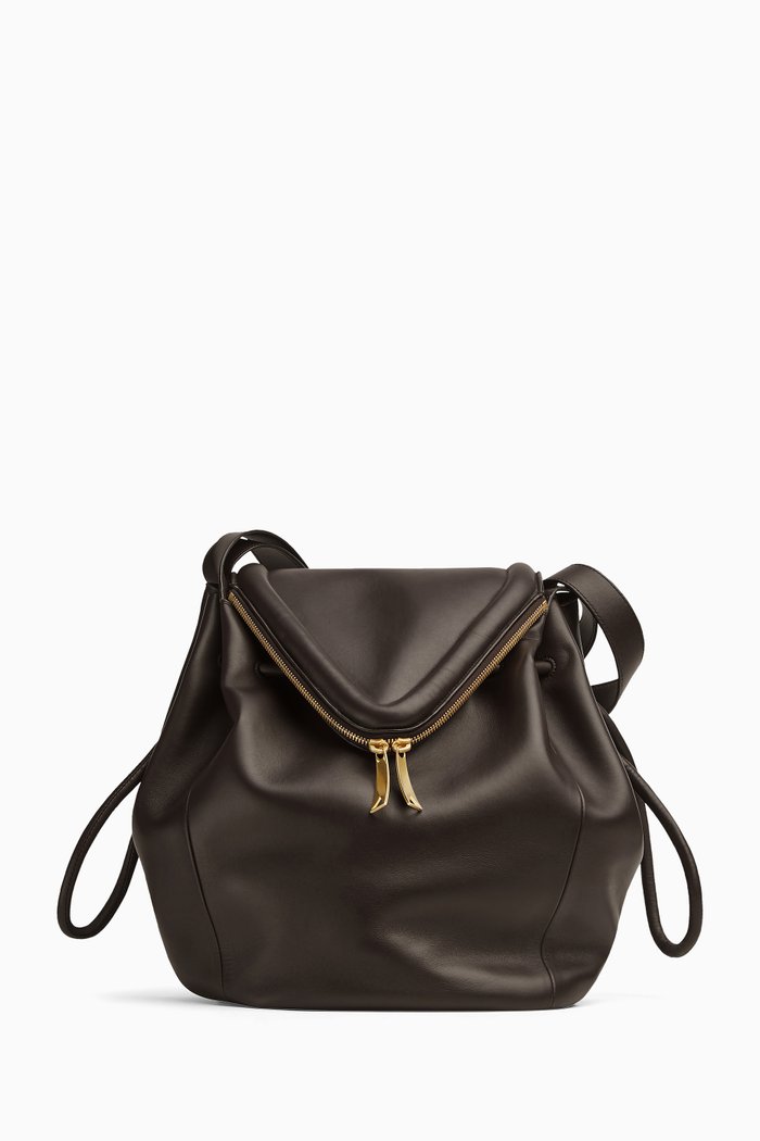 

Beak Large Bag in Calfskin, Brown