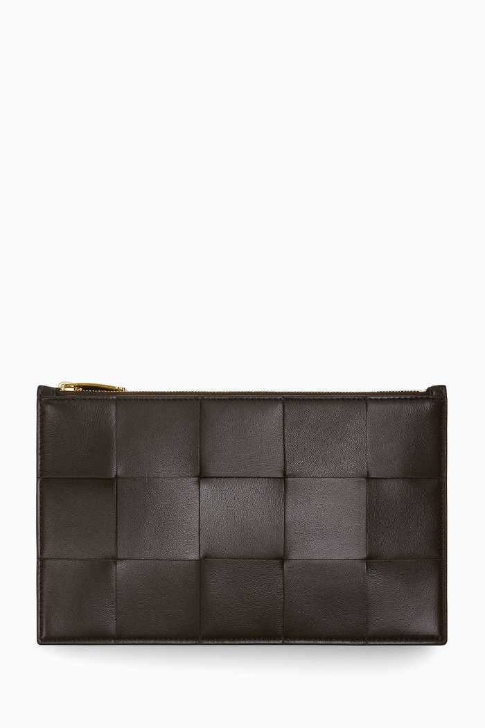 

Trio Pouch in Intrecciato Nappa, Brown