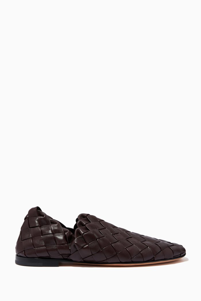 Slippers in Intreccio Nappa, Grey