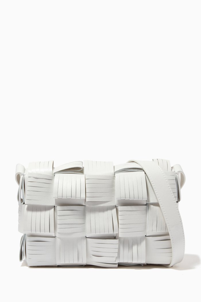 

Cassette Bag in Fringed Nappa, White