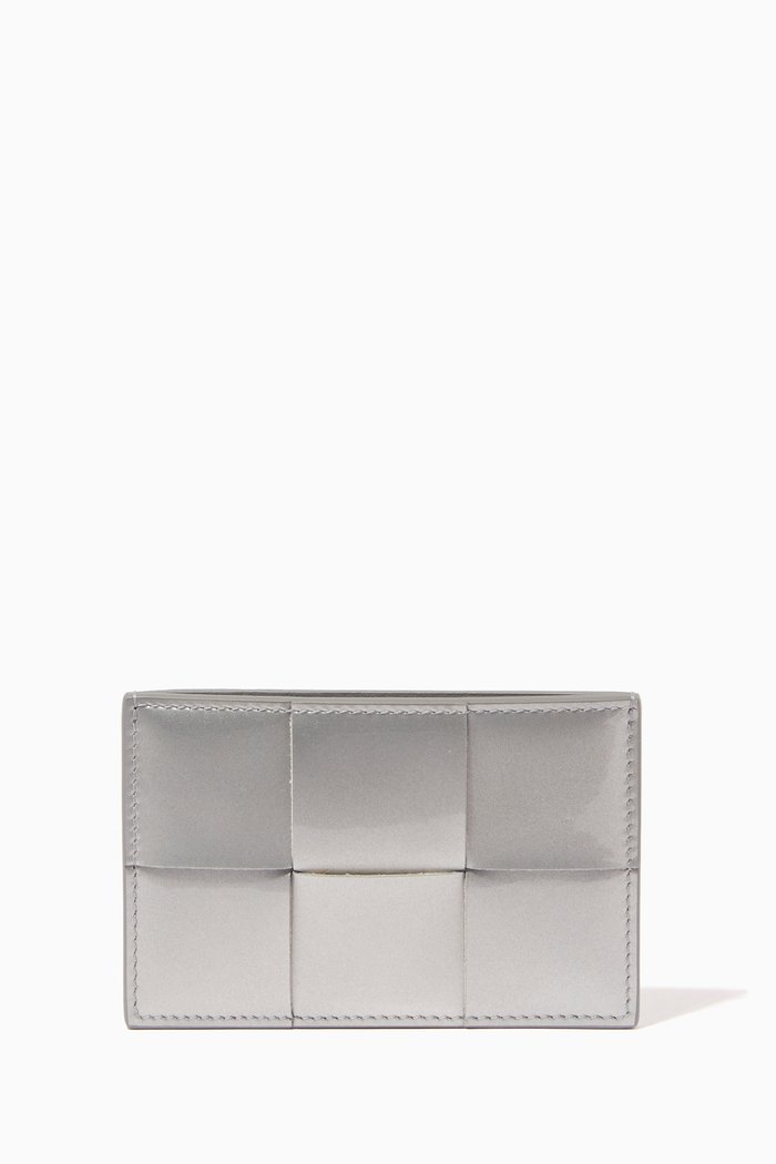 

Card Case in Intrecciato Nappa, Silver