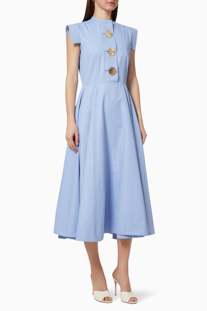 

Sasha Shirt Dress in Terry Rayon, Blue