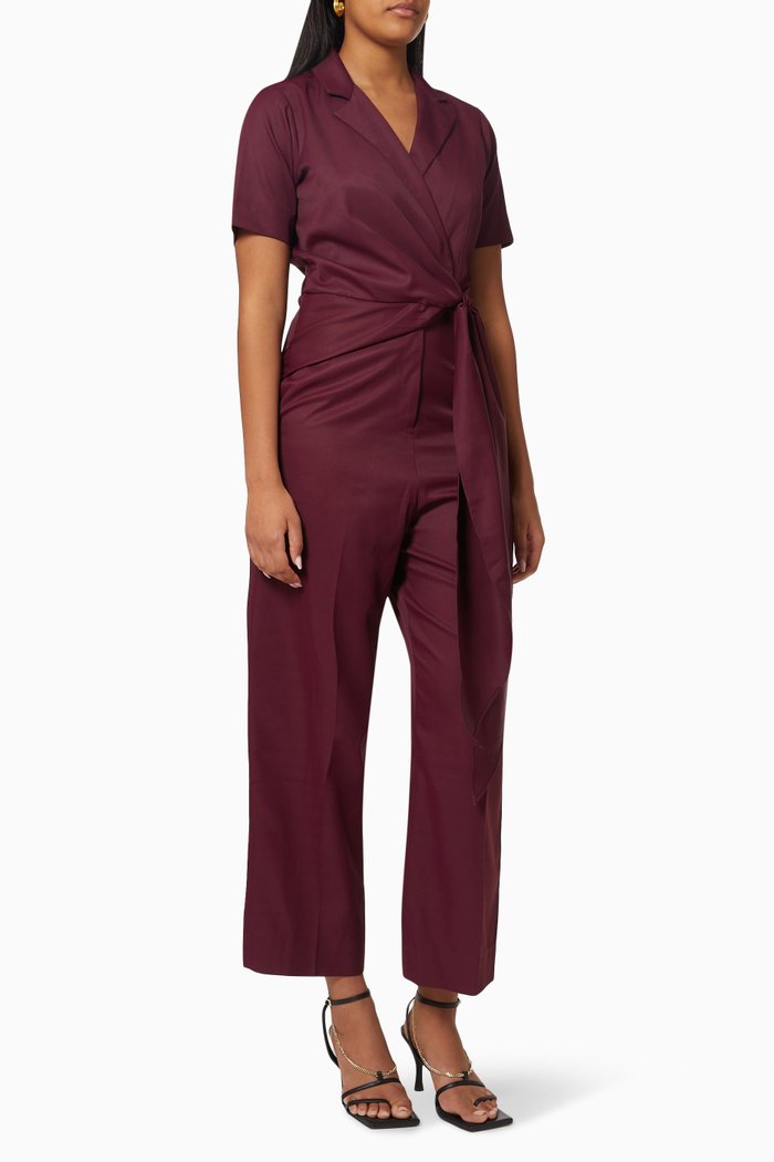 Melon Jumpsuit in Terry Rayon, Burgundy