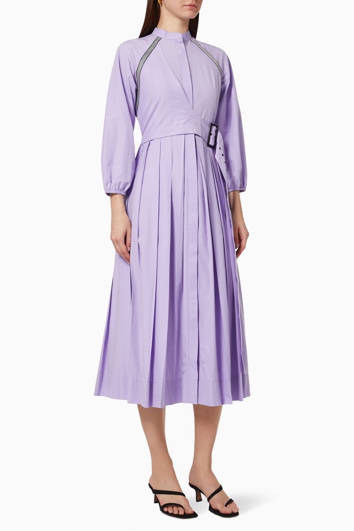 

Harper Dress in Cotton Poplin, Purple