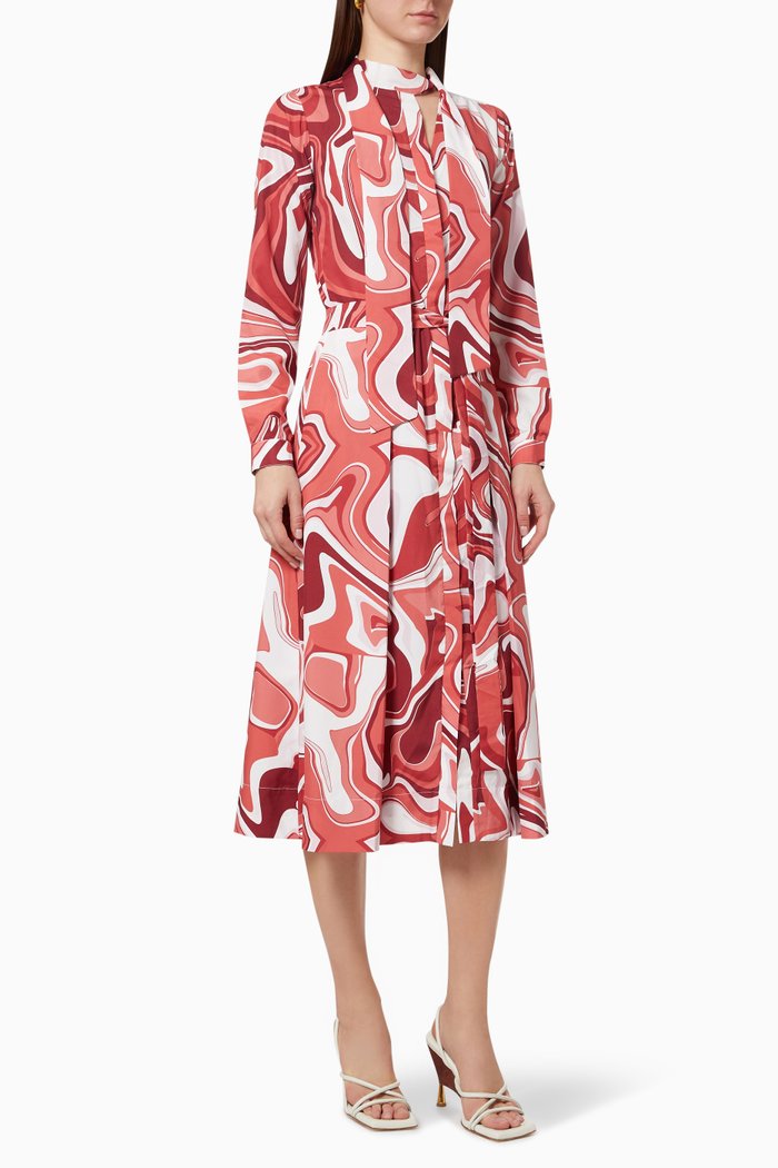 

Oria Shirt Dress in Crêpe, Red