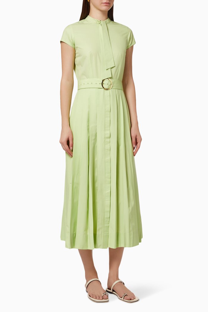 

Doris Shirt Dress in Cotton Blend, Green
