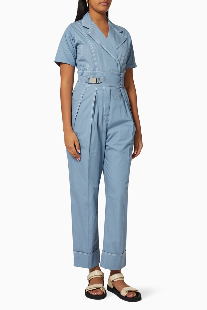 

Coretta Jumpsuit in Cotton Poplin, Blue