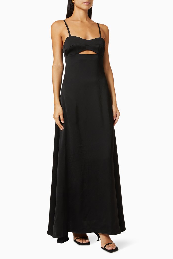 

Eleni Dress in Satin, Black
