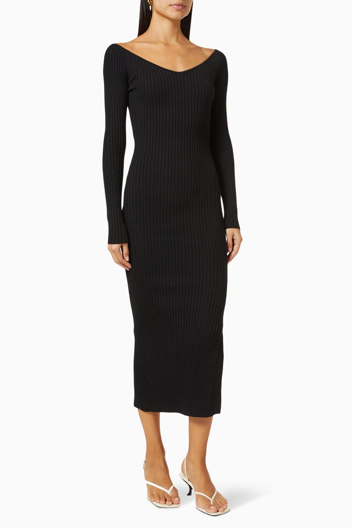 

Helena Dress in Rib-knit, Black