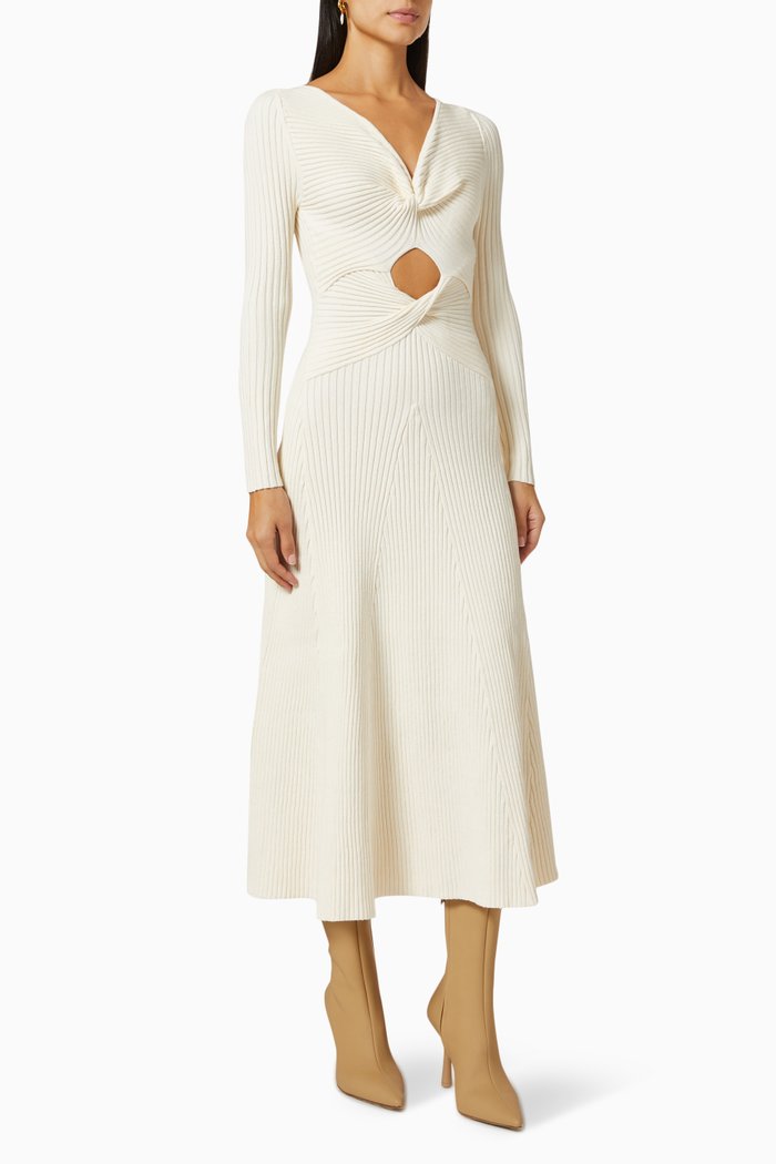 

Paige Dress in Rib-knit, White