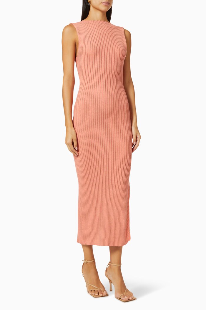 

Drew Dress in Rib-knit, Pink