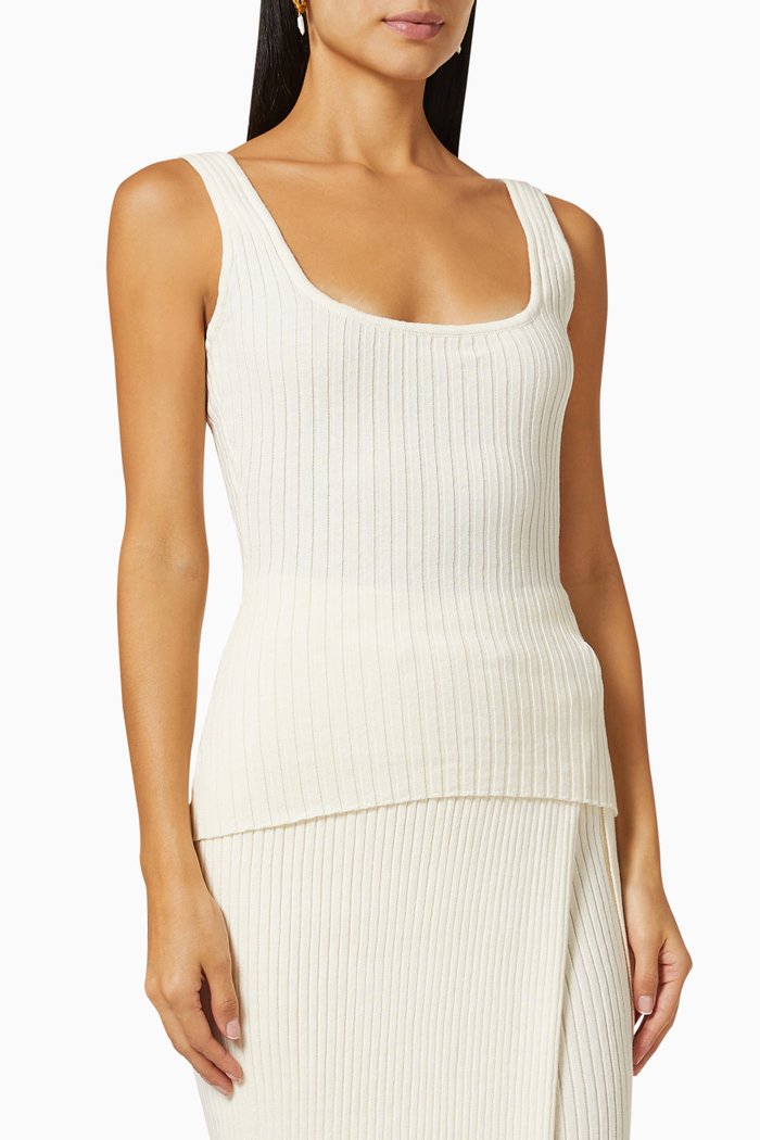 

Lara Top in Rib-knit, White