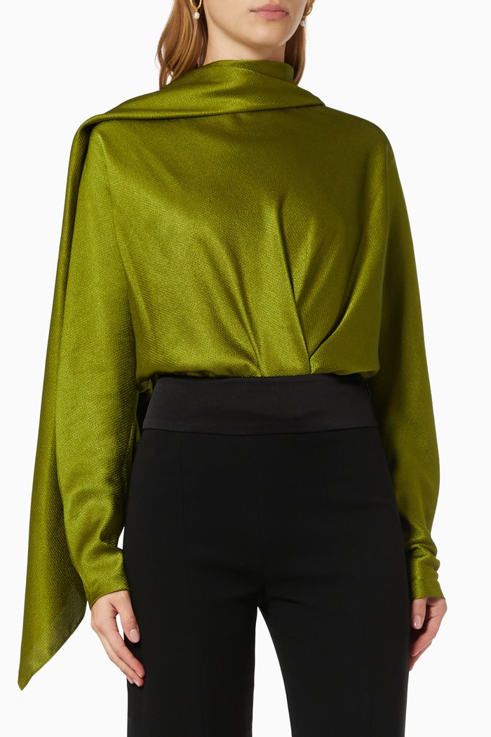 

Etta Bodysuit in Satin, Green