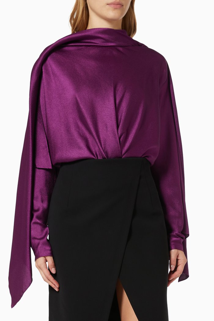 

Etta Bodysuit in Satin, Purple